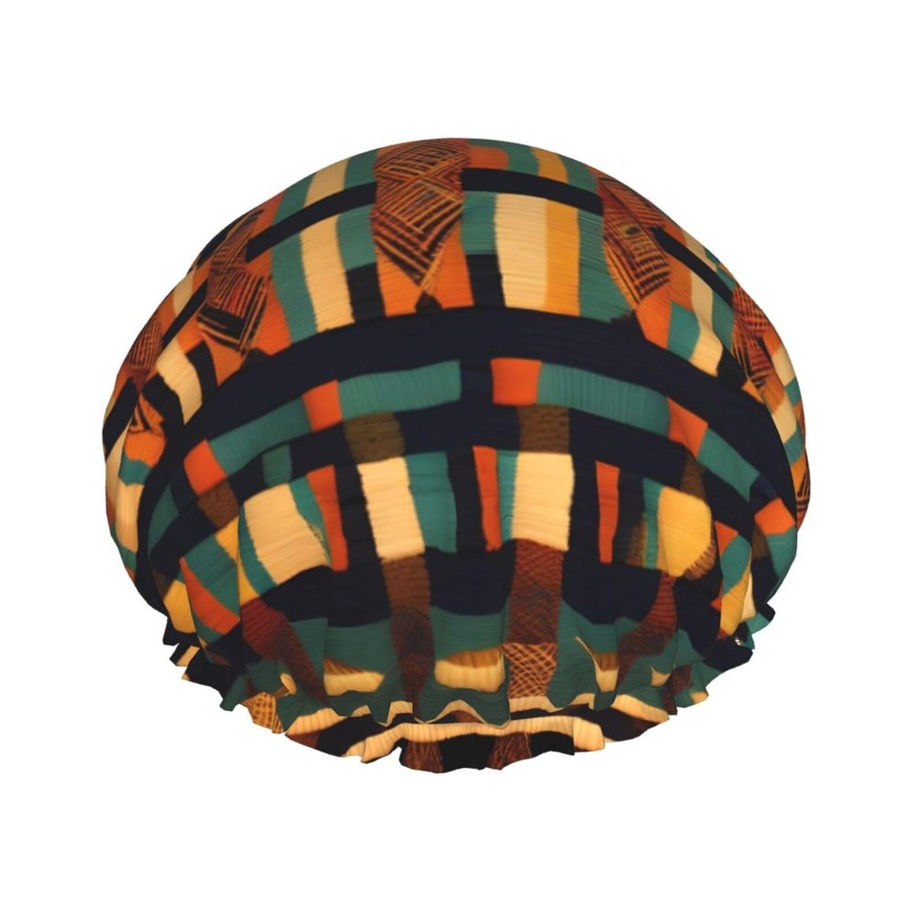 African Classic Weave Shower Cap For Women, Reusable Shower Cap, Waterproof Bath Cap For Women Long Hair
