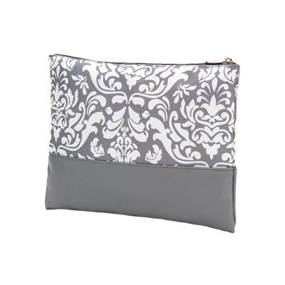 101 BEACH Women's Fashion Print Cosmetic Makeup Accessory Zippered Pouch (ELLA - Gray Parisian)