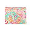 101 BEACH Women's Fashion Print Cosmetic Makeup Accessory Zippered Pouch (Pink Green Paisley) view 1