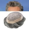 Hair Wonders Mens Toupee Hair Replacement System For Men Hairpieces Fine Mono Toupee For Men Real Human Hair Pieces For Men Hair Systems 8x10 Medium light density #1B60 1B# OFF BLACK+60% GREY view 1