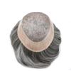 Hair Wonders Mens Toupee Hair Replacement System For Men Hairpieces Fine Mono Toupee For Men Real Human Hair Pieces For Men Hair Systems 8x10 Medium light density #1B60 1B# OFF BLACK+60% GREY view 3