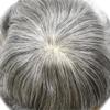 Hair Wonders Mens Toupee Hair Replacement System For Men Hairpieces Fine Mono Toupee For Men Real Human Hair Pieces For Men Hair Systems 8x10 Medium light density #1B60 1B# OFF BLACK+60% GREY view 4