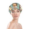 Animal Cartoon Owls Cute Shower Cap For Women, Reusable Shower Cap, Waterproof Bath Cap For Women Long Hair view 3