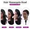 20-22 Inch Mannequin Head Human Hair with Stand,100% Real Human Hair Mannequin Head for Braiding,Cosmetology Manikin Doll Head for Styling with Table Clamp Hair Braiding Set(Brown) view 2