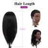 20-22 Inch Mannequin Head Human Hair with Stand,100% Real Human Hair Mannequin Head for Braiding,Cosmetology Manikin Doll Head for Styling with Table Clamp Hair Braiding Set(Brown) view 3