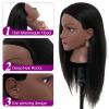 20-22 Inch Mannequin Head Human Hair with Stand,100% Real Human Hair Mannequin Head for Braiding,Cosmetology Manikin Doll Head for Styling with Table Clamp Hair Braiding Set(Brown) view 4