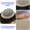 Hair Wonders Mens Toupee Hair Replacement System Fine Mono Toupee For Men Real Human Hair Pieces For Men Hair Systems Monofilament 9x11 Medium light density 1# JET BLACK view 3