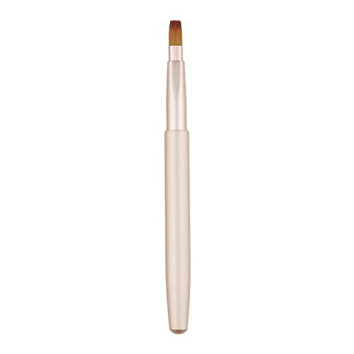 KASFDBMO Retractable Lip Brush With Cap Portable Applicator For Lipstick Lip Gloss Professional Synthetic Bristles Makeup Tool, Yellow