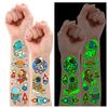 Partywind Glow Space Tattoos for Kids, 150 Styles Luminous Spaceship Planets Astronaut Fake Tattoo Stickers for Space Birthday Party Supplies, Cute Goodie Bag Stuffers for Boys view 1