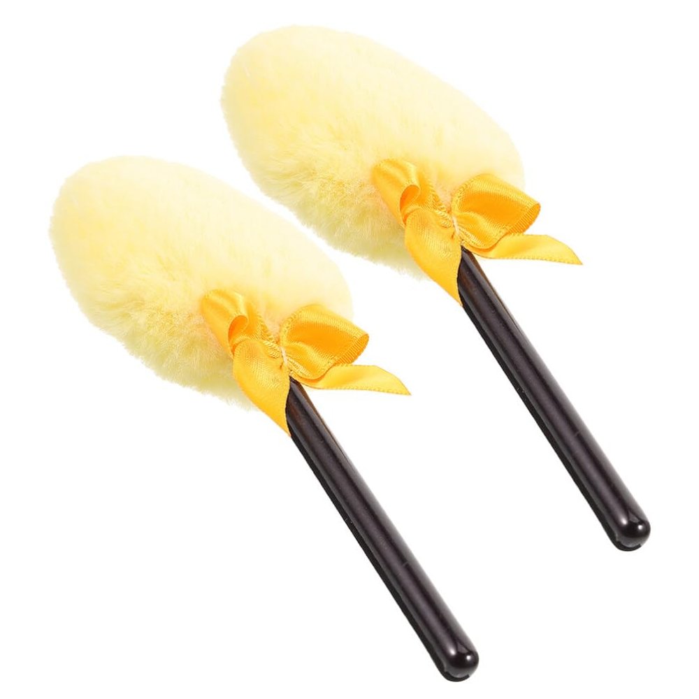 Beavorty Large Dry Powder Puff with Handle for Body and Face Soft Plush Lollipop Shape Applicator 6.3 Inch Long Handle Body Powder Applicator for Makeup and Dusting
