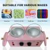 Double Pots Wax Warmer Professional Melted Wax Beads for Hair Removal,Fast Electric Wax Heater with Adjustable Temperature Set for Women (Pink-Double Pots) view 3