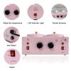 Double Pots Wax Warmer Professional Melted Wax Beads for Hair Removal,Fast Electric Wax Heater with Adjustable Temperature Set for Women (Pink-Double Pots) view 4