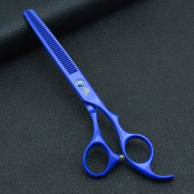 1 Piece 6.5" 9cr13 Alloy Thinning Scissor Salon Hairdressing Shear Dog Grooming Pet Thinner Hairdresser Groomer Professional(Blue)