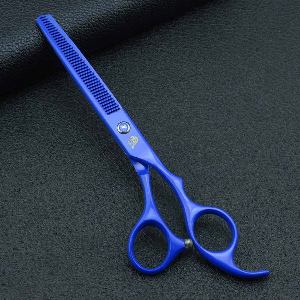 1 Piece 6.5" 9cr13 Alloy Thinning Scissor Salon Hairdressing Shear Dog Grooming Pet Thinner Hairdresser Groomer Professional(Blue)