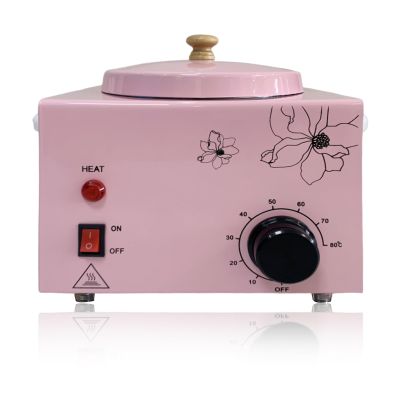 FHATSJ Portable Single Pot Wax Warmer for Painless Hair Removal, Fast Temperature Adjustable Wax Heater with Large Wax Pot for Facial Skin Body SPA Salon Equipment Beauty Salon (Pink-Single Pots)