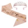 JasperKino 55th Women Birthday Sash and Tiara Set Rose Gold Birthday Sash Crown Birthday Party Favors Supplies for Women Birthday Party view 1