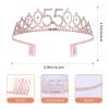 JasperKino 55th Women Birthday Sash and Tiara Set Rose Gold Birthday Sash Crown Birthday Party Favors Supplies for Women Birthday Party view 2