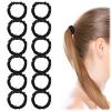 12 Pcs Silk Skinny Scrunchies Set 100% Pure Mulberry Silk Hair Ties for Girls Elastics Hair Bands Ponytail Holders for Thick Thin Hair Women's Black Cute Satin Sleepy Hair Scrunchie, No Damage view 1