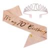 JasperKino 70th Women Birthday Sash and Tiara Set Rose Gold Sash Crown Party Favors Supplies for Women Party view 1