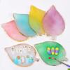 1 Piece Nail Art Palette, Resin Agate Gold Trim Paint Palette Nail Art Display Cosmetic Mixing Tools view 3
