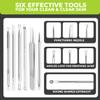 [6 Pcs] Blackhead Remover Tools for Acne - Surgical Stainless Steel Pimple Popper Tool Kit, Comedones & Blemish Extraction Kit view 4