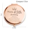 45th Happy Birthday Gifts for Women, Best Female Presents for 45 Year Old Her Ladies Daughter Sister Wife Aunt Friends Mom, Personalized Engraved Compact Mirror Gift Ideas view 2