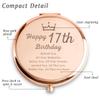 17th Happy Birthday Gifts for Girls, Sweet Female Presents for 17 Year Old Daughter Niece Granddaughter Sister Friend, Personalized Engraved Compact Mirror Gift Ideas view 3