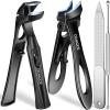 Toenail Clippers for Seniors Thick Toenails, Slanted Large Nail Clippers for Men Thick Ingrown Nails with Wide Opening, Heavy Duty Angled Head Nail Clipper Cutter with Catcher -Black view 1