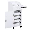 EMILOREY Salon Trolley Cart with Wheels, Hair Salon Storage Cart with Wheels & 3 Hair Dryer Holders & 4 Drawers & Lock & 2 Keys, Hairdressing Tools Station Mobile Makeup Case, White view 3