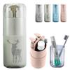 8-in-1 Toiletry Set for Minimalist Portable Travel Toiletry Cup Set, Minimalist & Organized Travel Multifunctional Toothbrush Cup with Pump Bottle, Mirror, Comb. (b) view 1