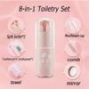 8-in-1 Toiletry Set for Minimalist Portable Travel Toiletry Cup Set, Minimalist & Organized Travel Multifunctional Toothbrush Cup with Pump Bottle, Mirror, Comb. (b) view 4