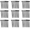 10 Pack 10 Teeth Black Metal Side Hair Combs Wire Twist Hair Clips Wedding Bridal Veil Combs Decorative Hair Barrettes Headpiece French Twist Updo Bun Accessories for Women Girls (Black) view 1