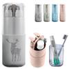 8-in-1 Toiletry Set for Minimalist Portable Travel Toiletry Cup Set, Minimalist & Organized Travel Multifunctional Toothbrush Cup with Pump Bottle, Mirror, Comb. (c) view 1