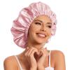 Satin Bonnet Silk Bonnet Hair Bonnet for Sleeping-Slouchy Beanie Hat Satin Sleep Cap for Women's Natural & Curly Hair(Blush Pink) view 1