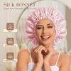 Satin Bonnet Silk Bonnet Hair Bonnet for Sleeping-Slouchy Beanie Hat Satin Sleep Cap for Women's Natural & Curly Hair(Blush Pink) view 2