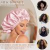 Satin Bonnet Silk Bonnet Hair Bonnet for Sleeping-Slouchy Beanie Hat Satin Sleep Cap for Women's Natural & Curly Hair(Blush Pink) view 3