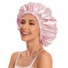 Satin Bonnet Silk Bonnet Hair Bonnet for Sleeping-Slouchy Beanie Hat Satin Sleep Cap for Women's Natural & Curly Hair(Blush Pink) view 4