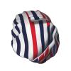 Red Blue White Gray Stripes Shower Cap For Women, Reusable Shower Cap, Waterproof Bath Cap For Women Long Hair view 2
