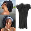 0.4cm 6 Inch Human Hair Dreadlock Extensions 50 Strands Loc Extensions Real Human Hair Natural Black for Women Men Kids Full Handmade Permanent Human Hair Locs Can Be Dyed and Bleached view 1