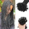 0.4cm 18 Inch Human Hair Dreadlock Extensions 30 Strands Loc Extensions Real Human Hair Natural Black for Women Men Kids Full Handmade Permanent Human Hair Locs Can Be Dyed and Bleached view 1