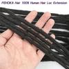 0.4cm 18 Inch Human Hair Dreadlock Extensions 30 Strands Loc Extensions Real Human Hair Natural Black for Women Men Kids Full Handmade Permanent Human Hair Locs Can Be Dyed and Bleached view 2