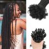 0.4cm 18 Inch Locs Extensions Human Hair 10 Strands Dread Extensions Real Human Hair Natural Black for Women Men Kids Full Handmade Permanent Human Hair Locs Can Be Dyed and Bleached view 1