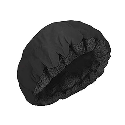 1Pc Cordless Conditioning Heat Cap Flaxseed Heat Cap Microwavable Heat Cap Hair Care Cap Heat Cap for Conditioning Hair Therap, Makeup Tools Black