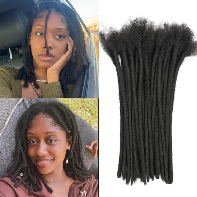 0.6cm 10 Inch Locs Extensions Human Hair 30 Strands Dread Extensions Real Human Hair Natural Black for Women Men Kids Full Handmade Permanent Human Hair Locs Can Be Dyed and Bleached