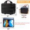 Acshio Mini Hard Shell Cosmetic Travel Case, 12 Inch Small Portable Makeup Train Case with Elastic Band Handle, Pressure-proof ABS Carrying Suitcase Toiletry Box for Travel, Camping, Black view 2