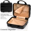 Acshio Mini Hard Shell Cosmetic Travel Case, 12 Inch Small Portable Makeup Train Case with Elastic Band Handle, Pressure-proof ABS Carrying Suitcase Toiletry Box for Travel, Camping, Black view 4