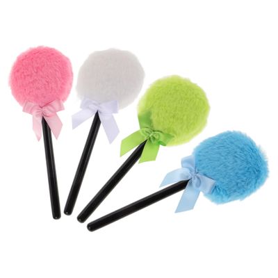 HONMEET 4pcs Plush Powder Puff for Body Powder Dry Applicators Pink White Blue and Green for Smooth Application of Talc
