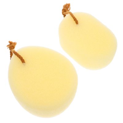 PAMINGONO 2pcs Exfoliating Bath Sponge Soft and Lightweight Body Scrubber for Deep Skin Cleansing for Showers and Travel Includes and Droplet Shapes