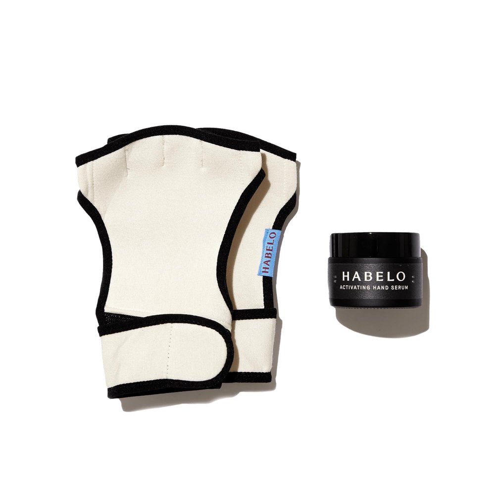 Habelo Anti-Aging Skincare Set Activating Hand Serum + Treatment-Boosting Gloves | High-Performance Skin Treatment Kit for Skin Repair and Younger-Looking Hands | Clean, Vegan, Hydrating Hand Mask