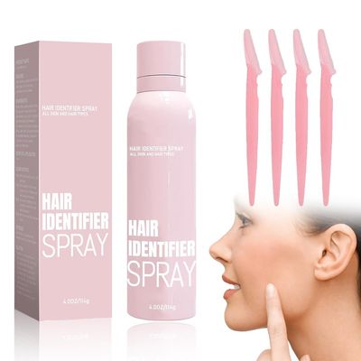 Dermaplaning Tool for Face - Hair Identifier Spray for Face Dermaplaning - 2024 New Hair Identifier Spray for Face Shaving - Moisturizing and Skin Care Dermaplaning Spray (1 Set)